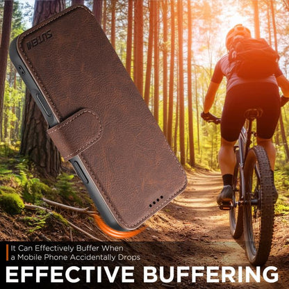 For iPhone Air Suteni Q05 2-in-1 Multi-function MagSafe Wallet Litchi Leather Phone Case(Brown) by Suteni
