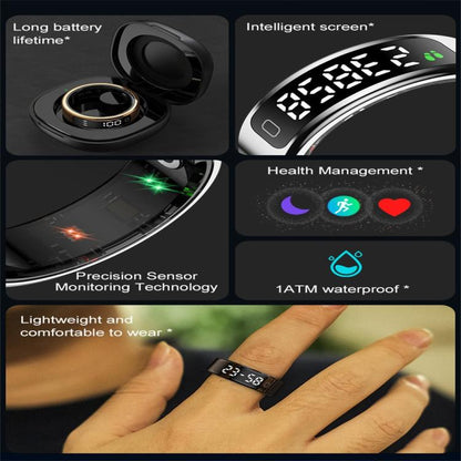 R11C SIZE 8 Smart Ring, Support Heart Rate / Blood Oxygen / Sleep Monitoring / Multiple Sport Modes(Black) by bashfashion