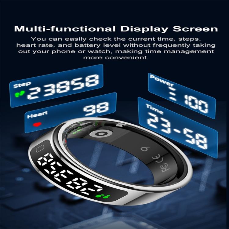 R11C SIZE 11 Smart Ring, Support Heart Rate / Blood Oxygen / Sleep Monitoring / Multiple Sport Modes(Black) by bashfashion