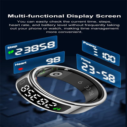 R11C SIZE 13 Smart Ring, Support Heart Rate / Blood Oxygen / Sleep Monitoring / Multiple Sport Modes(Black) by bashfashion