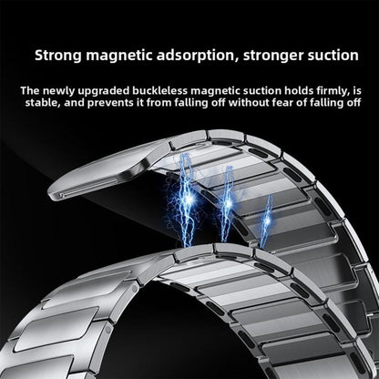 For Apple Watch 46mm / 49mm / 45mm / 44mm I-Beam Magnetic Stainless Steel Strap(Black) by bashfashion