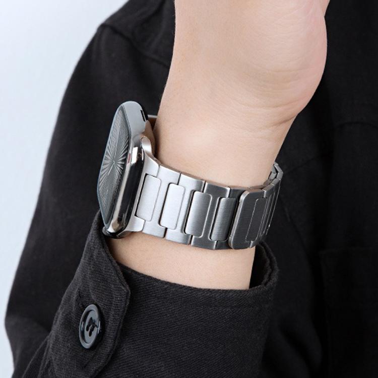 For Apple Watch 46mm / 49mm / 45mm / 44mm I-Beam Magnetic Stainless Steel Strap(Black) by bashfashion