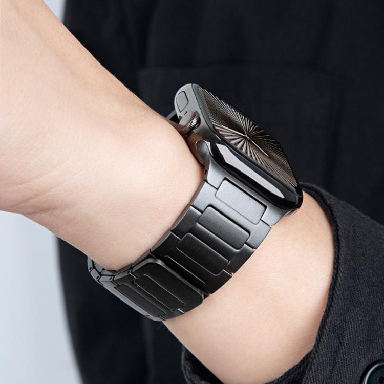 For Apple Watch 46mm / 49mm / 45mm / 44mm I-Beam Magnetic Stainless Steel Strap(Black) by bashfashion