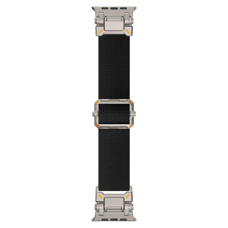 For Apple Watch 46mm / 49mm / 45mm / 44mm Explorer Polyester Nylon Watch Band(Titanium Black) by bashfashion