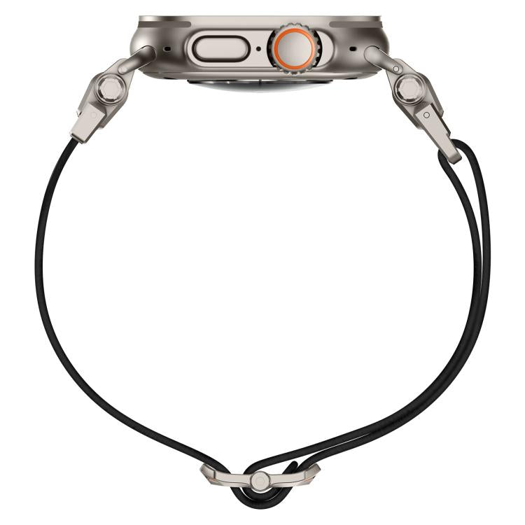 For Apple Watch 46mm / 49mm / 45mm / 44mm Explorer Polyester Nylon Watch Band(Titanium Black) by bashfashion