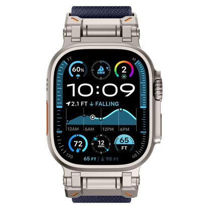 For Apple Watch 46mm / 49mm / 45mm / 44mm Explorer Polyester Nylon Watch Band(Titanium Blue) by bashfashion