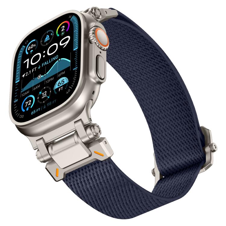 For Apple Watch 46mm / 49mm / 45mm / 44mm Explorer Polyester Nylon Watch Band(Titanium Blue) by bashfashion