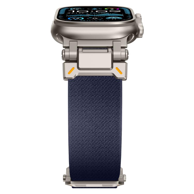 For Apple Watch 46mm / 49mm / 45mm / 44mm Explorer Polyester Nylon Watch Band(Titanium Blue) by bashfashion