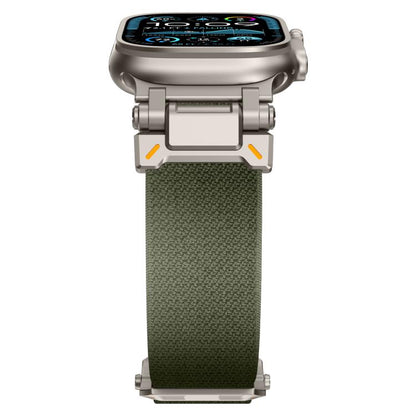 For Apple Watch 46mm / 49mm / 45mm / 44mm Explorer Polyester Nylon Watch Band(Titanium Green) by bashfashion