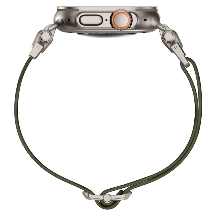 For Apple Watch 46mm / 49mm / 45mm / 44mm Explorer Polyester Nylon Watch Band(Titanium Green) by bashfashion