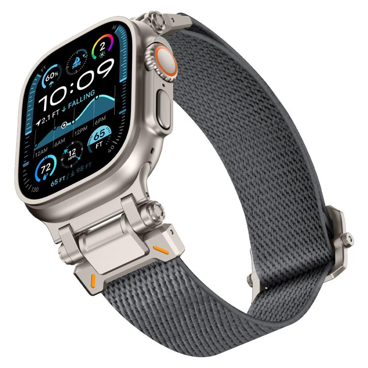For Apple Watch 46mm / 49mm / 45mm / 44mm Explorer Polyester Nylon Watch Band(Titanium Gray) by bashfashion