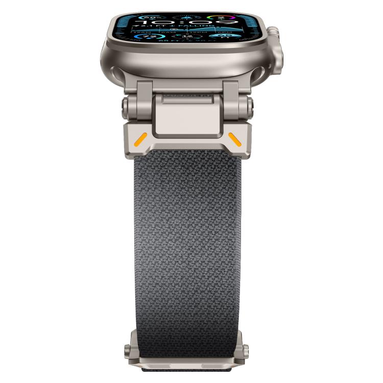 For Apple Watch 46mm / 49mm / 45mm / 44mm Explorer Polyester Nylon Watch Band(Titanium Gray) by bashfashion