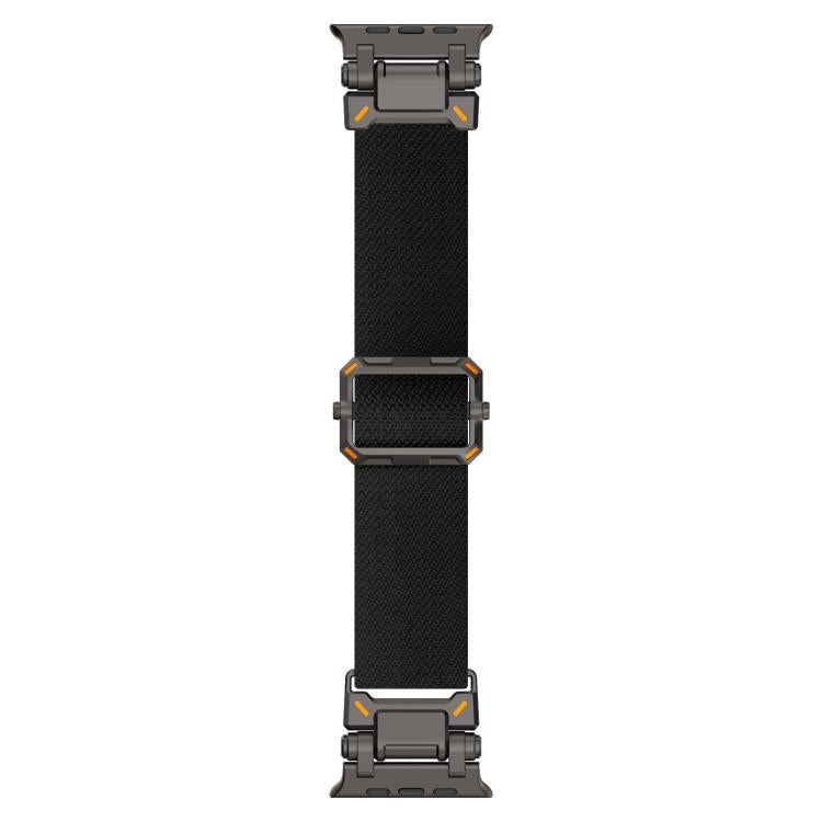 For Apple Watch 46mm / 49mm / 45mm / 44mm Explorer Polyester Nylon Watch Band(Black Black) by bashfashion