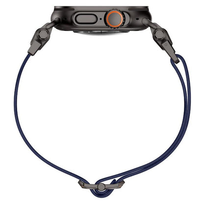 For Apple Watch 46mm / 49mm / 45mm / 44mm Explorer Polyester Nylon Watch Band(Black Blue) by bashfashion