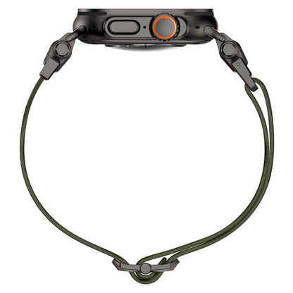 For Apple Watch 46mm / 49mm / 45mm / 44mm Explorer Polyester Nylon Watch Band(Black Green) by bashfashion