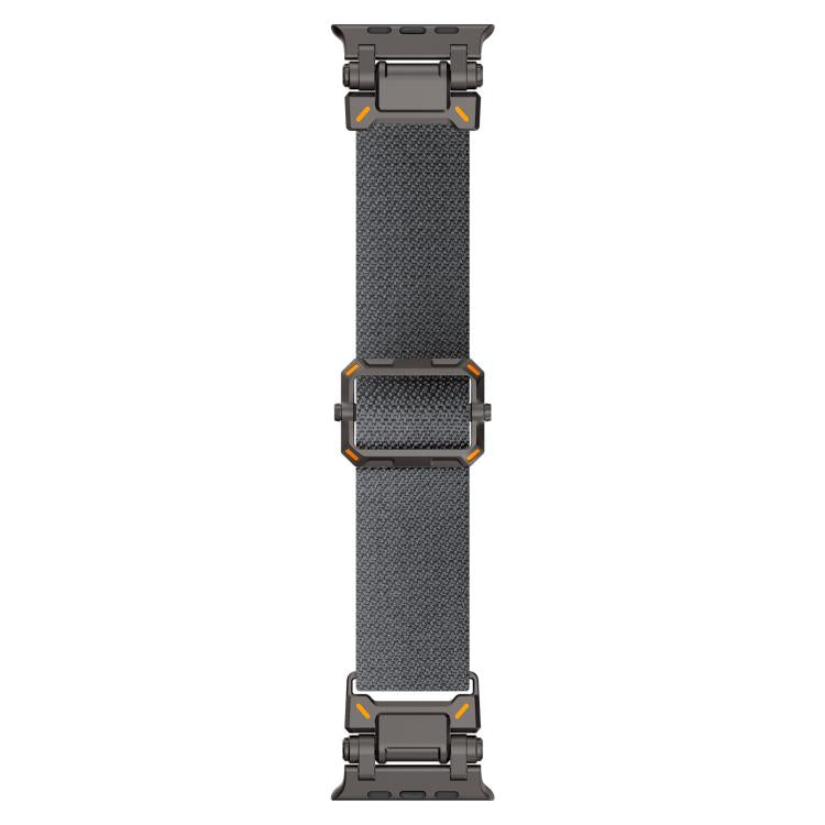 For Apple Watch 46mm / 49mm / 45mm / 44mm Explorer Polyester Nylon Watch Band(Black Gray) by bashfashion