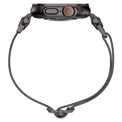 For Apple Watch 46mm / 49mm / 45mm / 44mm Explorer Polyester Nylon Watch Band(Black Gray) by bashfashion