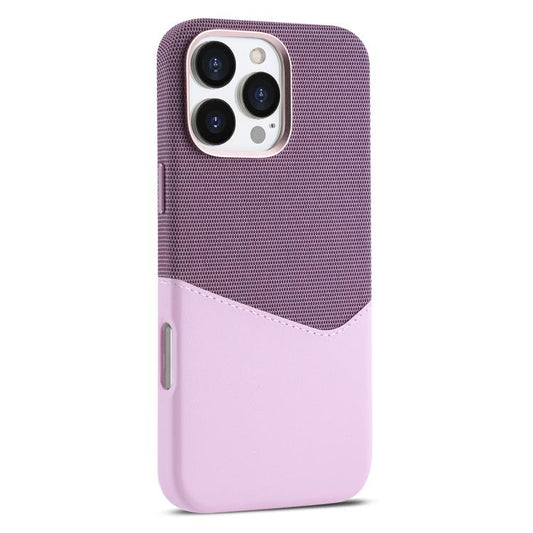 For iPhone 16 Pro Max Kalebol Cloth Textue Stitching Card Slot Magnetic Phone Case(Pink) by Kalebol