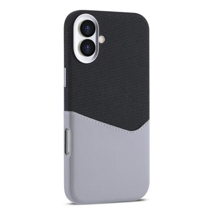 For iPhone 16 Kalebol Cloth Textue Stitching Card Slot Magnetic Phone Case(Gray) by Kalebol