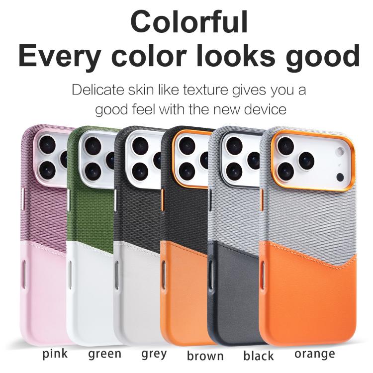 For iPhone 17 Pro Max Kalebol Cloth Textue Stitching Card Slot Magnetic Phone Case(Pink) by Kalebol