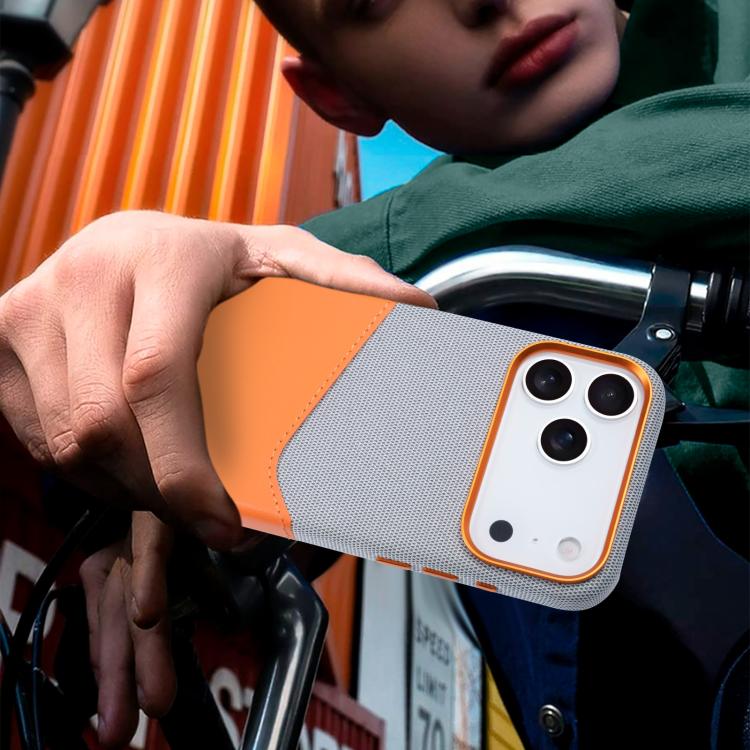 For iPhone 17 Pro Max Kalebol Cloth Textue Stitching Card Slot Magnetic Phone Case(Gray) by Kalebol