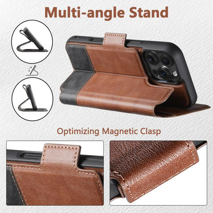 For iPhone 16 Pro Max Suteni Q06 2-in-1 Multi-function Detachable Wallet MagSafe Phone Case(Brown) by Suteni