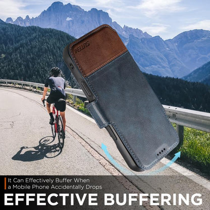 For iPhone Air Suteni Q06 2-in-1 Multi-function Detachable Wallet MagSafe Phone Case(Blue) by Suteni