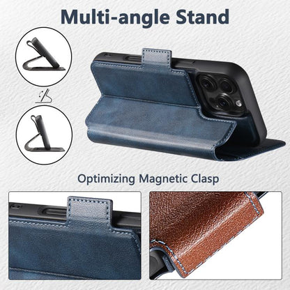 For iPhone 16 Pro Max Suteni Q07 2-in-1 Multi-function Detachable Wallet MagSafe Phone Case(Blue) by Suteni