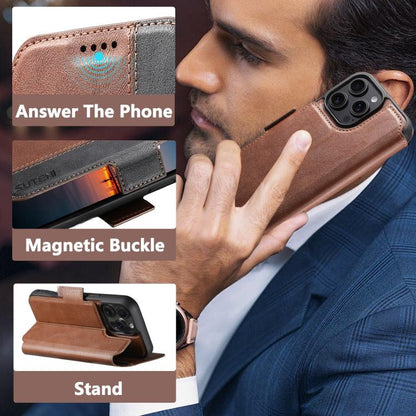 For iPhone 17 Pro Max Suteni Q07 2-in-1 Multi-function Detachable Wallet MagSafe Phone Case(Brown) by Suteni