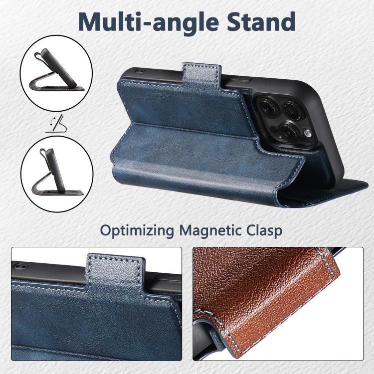 For iPhone Air Suteni Q07 2-in-1 Multi-function Detachable Wallet MagSafe Phone Case(Blue) by Suteni