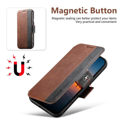 For iPhone 17 Suteni Q07 2-in-1 Multi-function Detachable Wallet MagSafe Phone Case(Brown) by Suteni