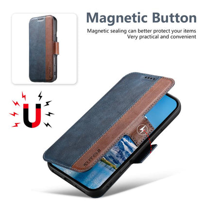 For iPhone 17 Suteni Q07 2-in-1 Multi-function Detachable Wallet MagSafe Phone Case(Blue) by Suteni