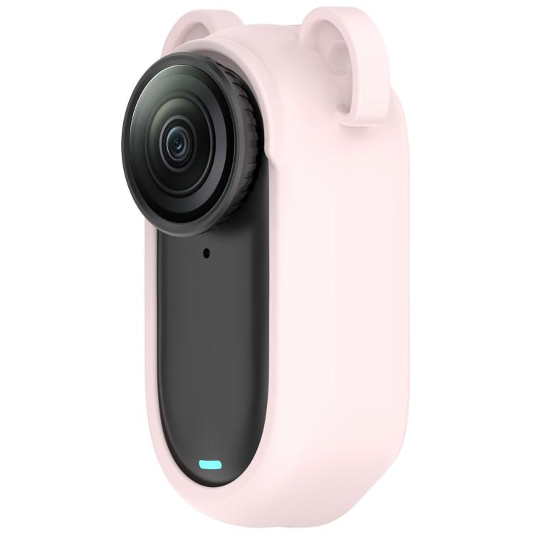 For Insta 360 Go 3S / Go 3 Solid Color Silicone Protective Case(Light Pink) by bashfashion