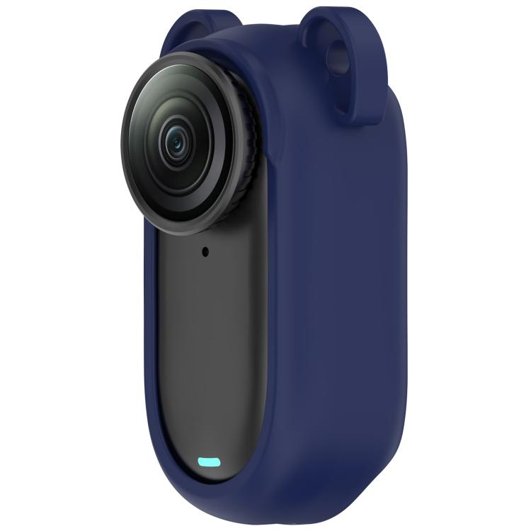 For Insta 360 Go 2 Solid Color Silicone Protective Case(Dark Blue) by bashfashion