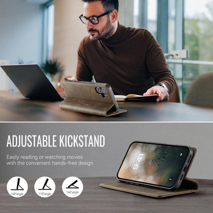 For iPhone 16 CaseMe 033 Calf Leather Lining Microfibre RFID Blocking Phone Case(Coffee) by CaseMe