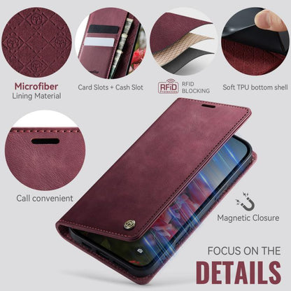 For iPhone 16 CaseMe 033 Calf Leather Lining Microfibre RFID Blocking Phone Case(Red) by CaseMe