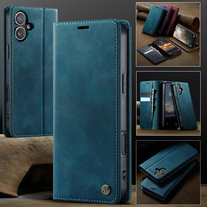 For iPhone 16 CaseMe 033 Calf Leather Lining Microfibre RFID Blocking Phone Case(Green) by CaseMe