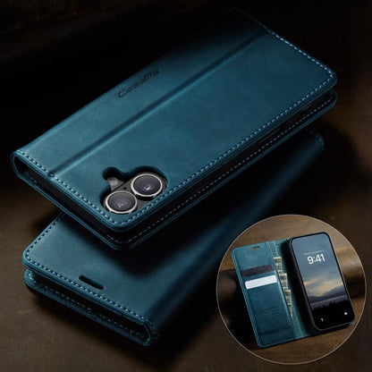 For iPhone 16 CaseMe 033 Calf Leather Lining Microfibre RFID Blocking Phone Case(Green) by CaseMe