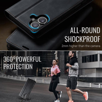 For iPhone 16 Plus CaseMe 033 Calf Leather Lining Microfibre RFID Blocking Phone Case(Black) by CaseMe