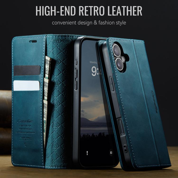 For iPhone 16 Plus CaseMe 033 Calf Leather Lining Microfibre RFID Blocking Phone Case(Green) by CaseMe