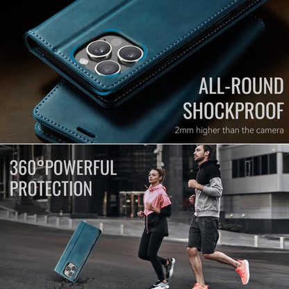 For iPhone 16 Pro CaseMe 033 Calf Leather Lining Microfibre RFID Blocking Phone Case(Green) by CaseMe