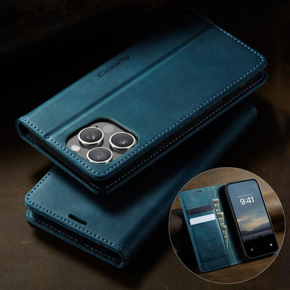 For iPhone 16 Pro CaseMe 033 Calf Leather Lining Microfibre RFID Blocking Phone Case(Green) by CaseMe