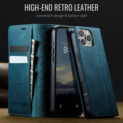For iPhone 16 Pro Max CaseMe 033 Calf Leather Lining Microfibre RFID Blocking Phone Case(Green) by CaseMe