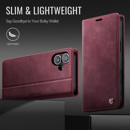 For iPhone 17 CaseMe 033 Calf Leather Lining Microfibre RFID Blocking Phone Case(Red) by CaseMe