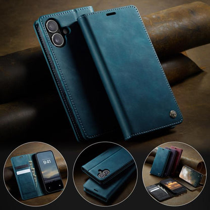 For iPhone 17 CaseMe 033 Calf Leather Lining Microfibre RFID Blocking Phone Case(Green) by CaseMe