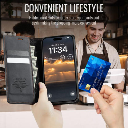 For iPhone 17 Pro Max CaseMe 033 Calf Leather Lining Microfibre RFID Blocking Phone Case(Black) by CaseMe