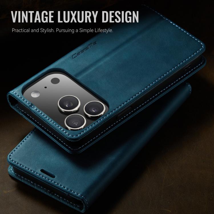 For iPhone 17 Pro Max CaseMe 033 Calf Leather Lining Microfibre RFID Blocking Phone Case(Green) by CaseMe