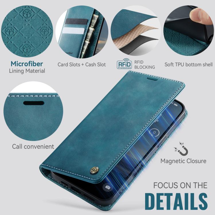 For iPhone 17 Pro Max CaseMe 033 Calf Leather Lining Microfibre RFID Blocking Phone Case(Green) by CaseMe