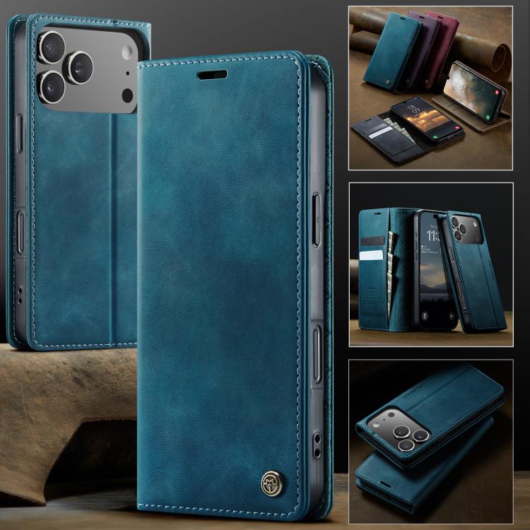 For iPhone 17 Pro Max CaseMe 033 Calf Leather Lining Microfibre RFID Blocking Phone Case(Green) by CaseMe