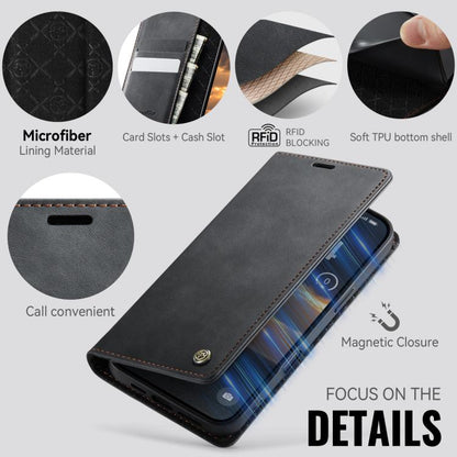 For iPhone 17 Pro CaseMe 033 Calf Leather Lining Microfibre RFID Blocking Phone Case(Black) by CaseMe